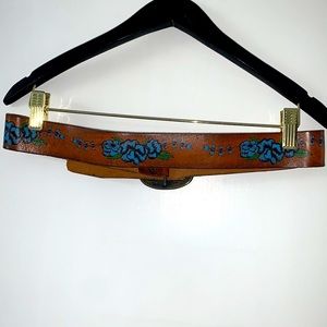 100% leather handmade embroidery cowboy belt